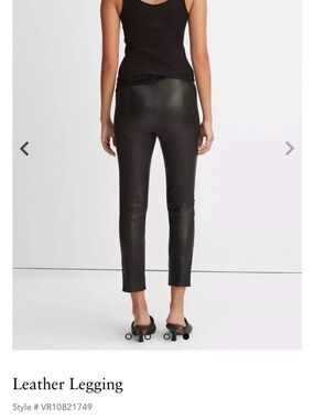 Vince Burgundy Cropped Leather Leggings (26-27)